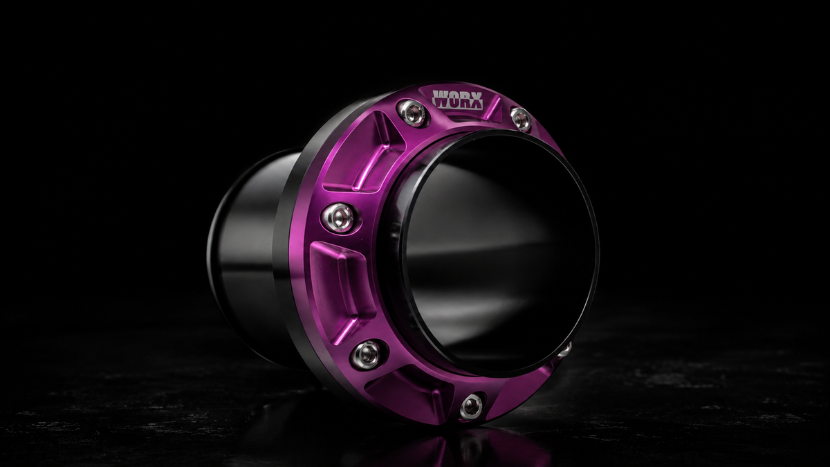 WORX Racing 2018+ Yamaha 4 inch exhaust in Ultra Violet anodized finish