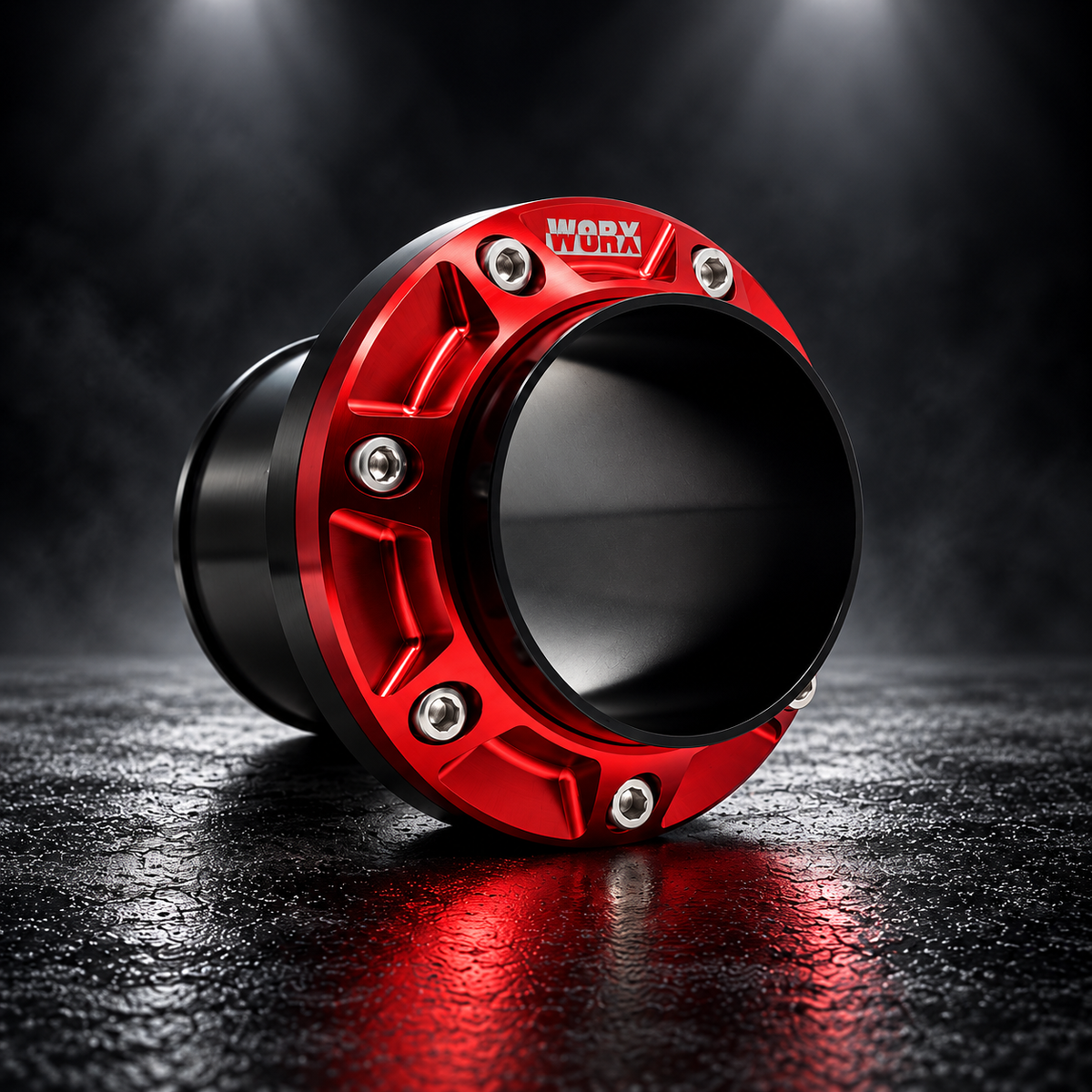 WORX Racing Yamaha GP and VX rear exhaust outlet in Race Red anodised finish