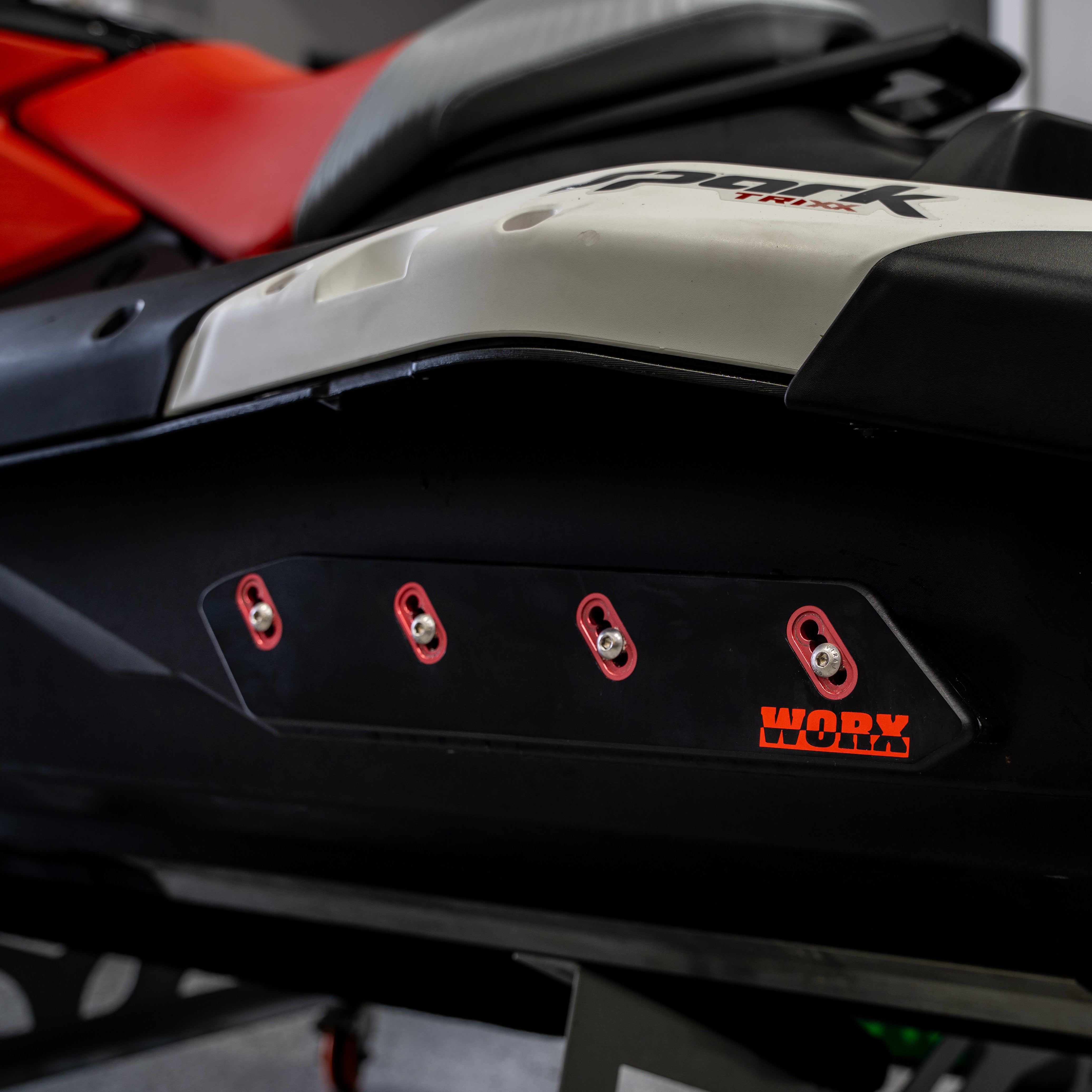 WORX Seadoo Spark Play Series Sponsons, black, with red inserts on Jetski