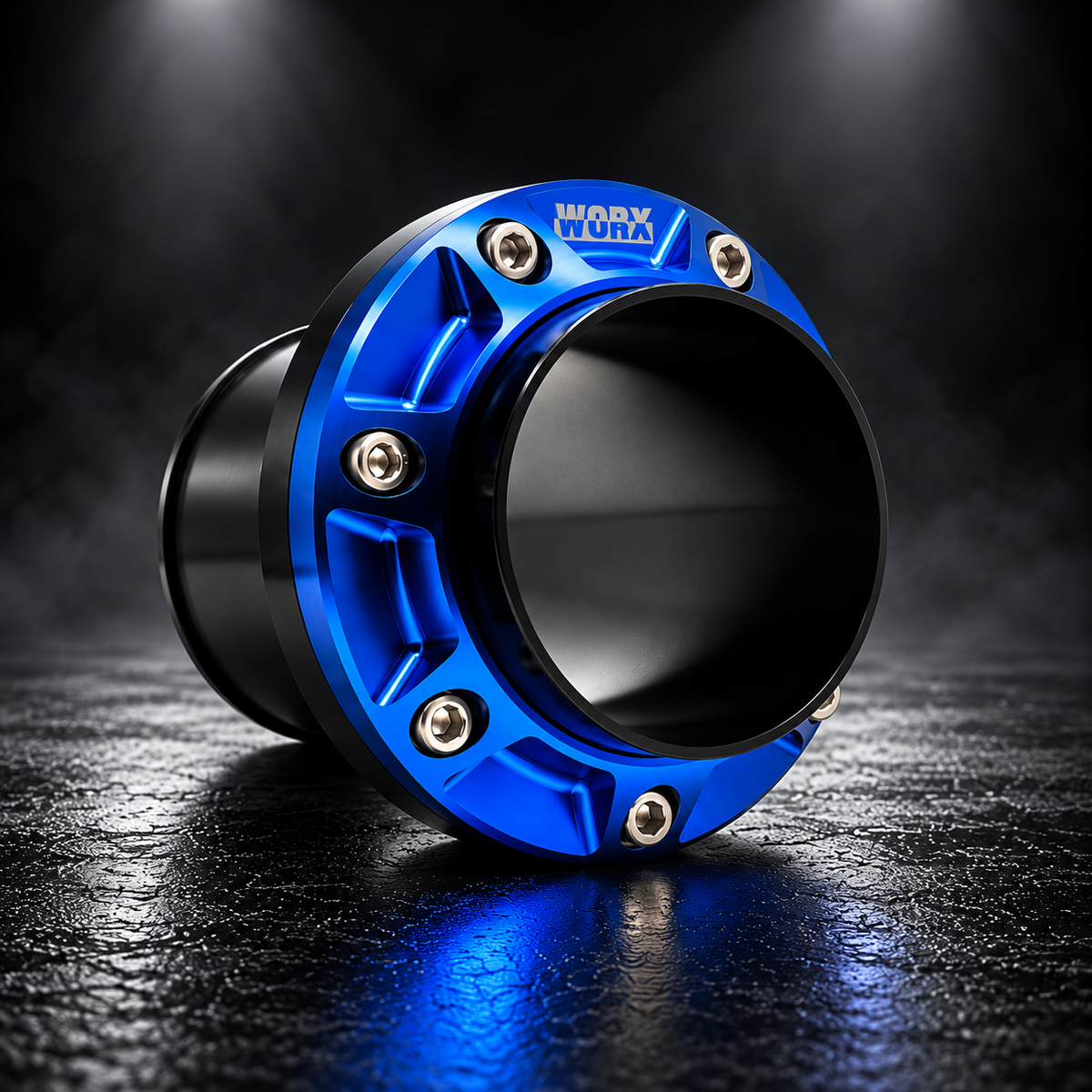 WORX Racing Yamaha GP and VX rear exhaust outlet in Nitro Blue anodised finish