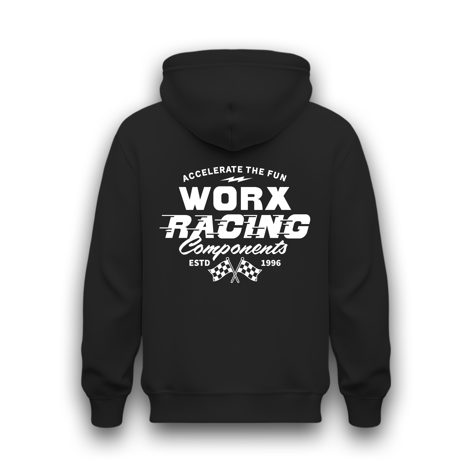 Worx Accelerate Hoodie in Black - back view