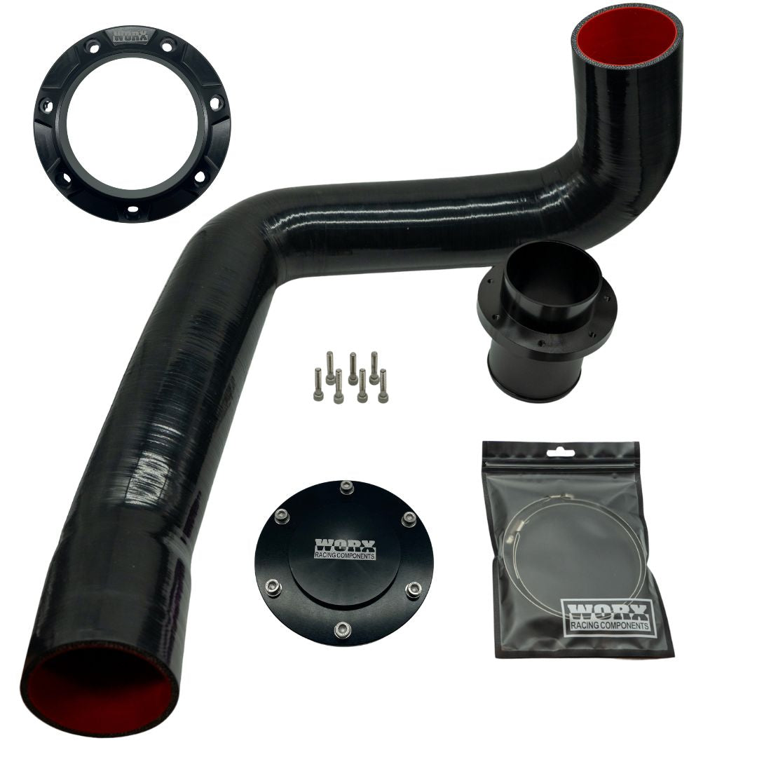 Worx Racing 2018+ Yamaha Rear Exhaust Kit silicone hose assembly with Nitro Blue outlet