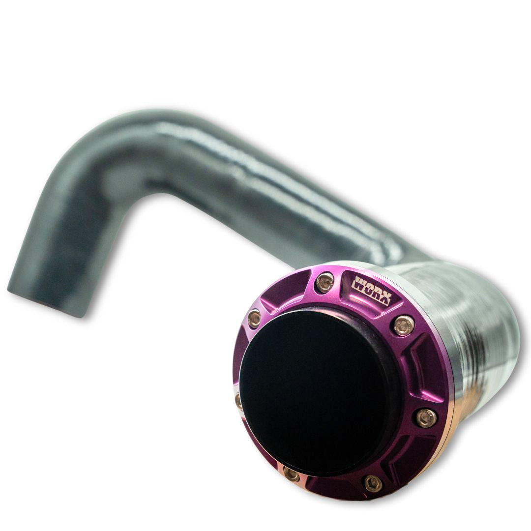 Worx Racing 2018+ Yamaha Rear Exhaust Kit outlet in Ultra Violet anodised finish