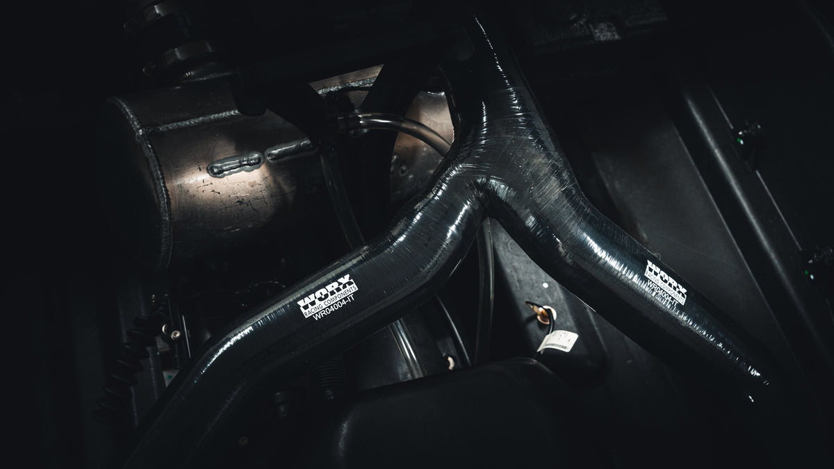 WORX dual silicone exhaust hose fitted in a Seadoo Spark engine bay