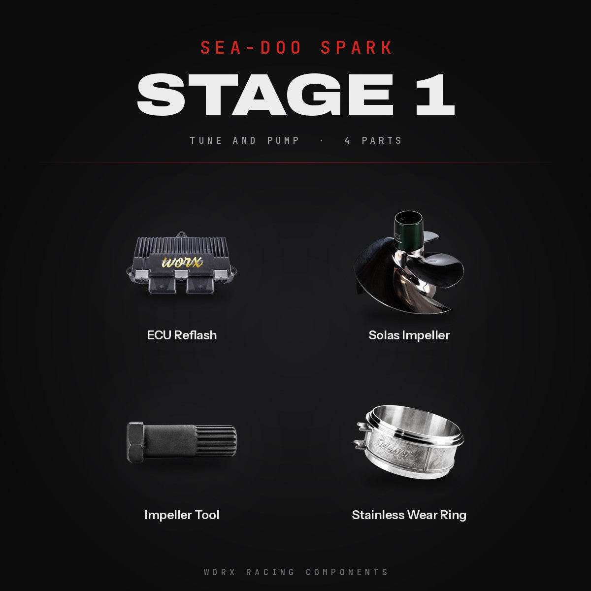 WORX Sea-Doo Spark Stage 1 kit parts
