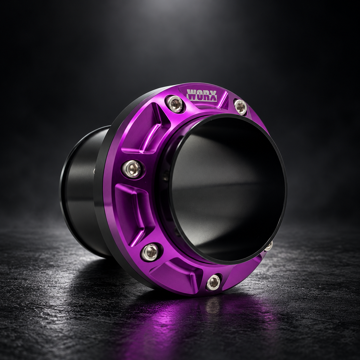 WORX Racing 2008 to 2018 Yamaha rear exhaust kit outlet in Ultra Violet anodised finish